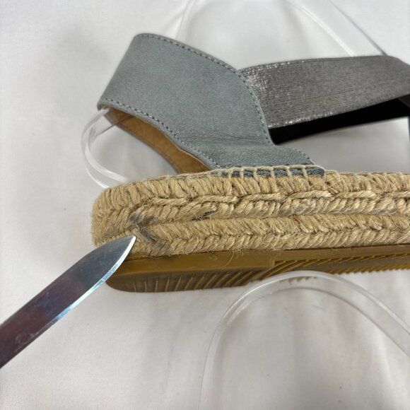 Kanna Espadrille Sandals Women’s 41 Metallic Silver Crisscross Slingback Spain - Picture 15 of 16